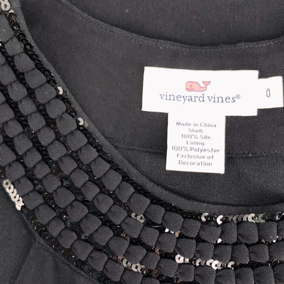 Vineyard Vines Womens Size 0 100% Silk Blouse Sleeveless Embellished Halter - Picture 6 of 7